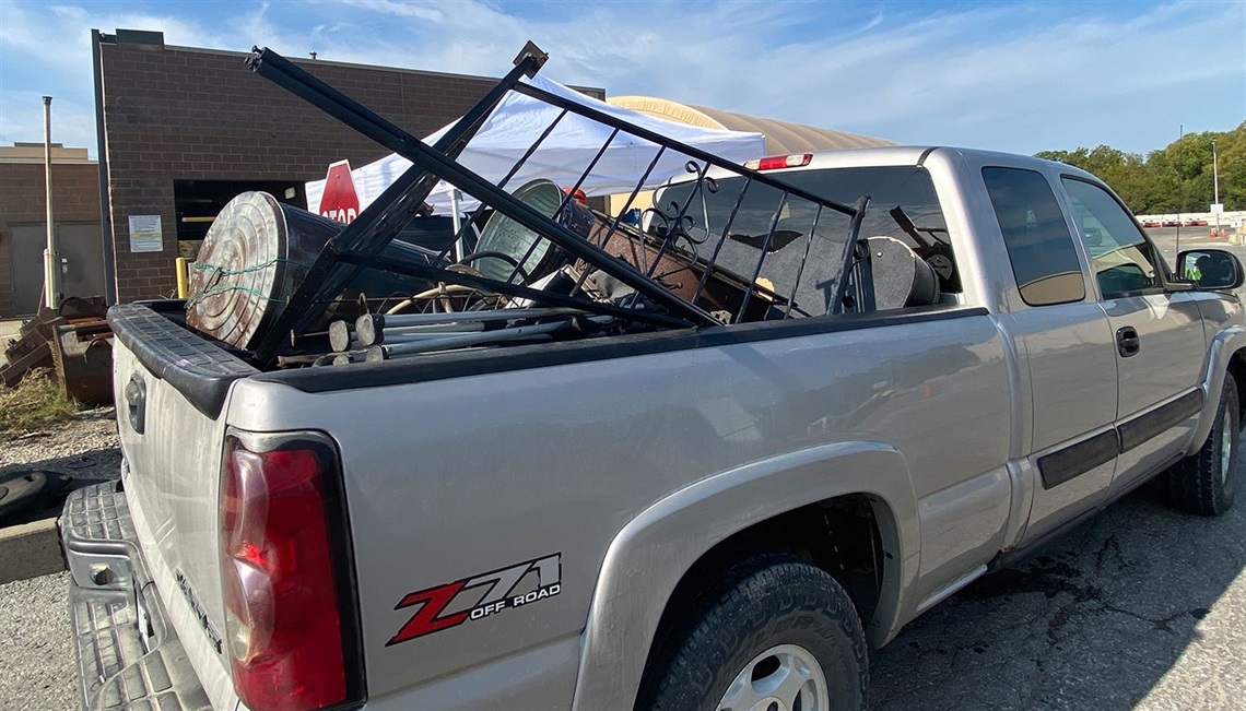 truck bed filled with bulky waste