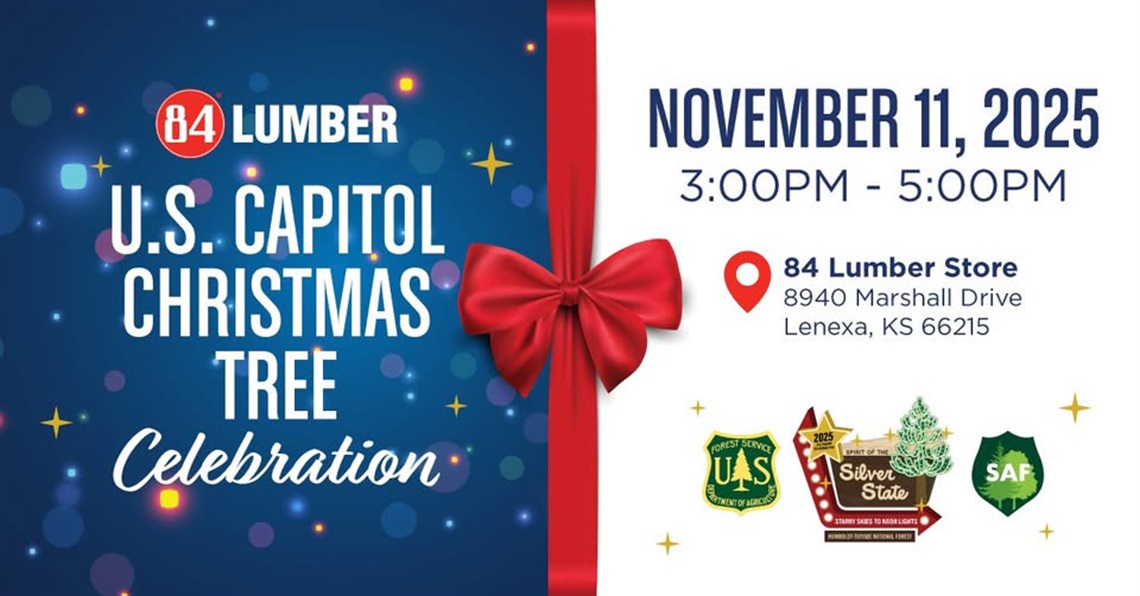 Holiday-themed graphic with event name, date, location and sponsors