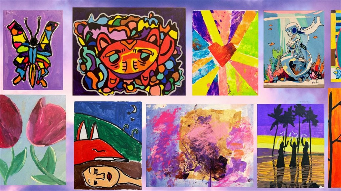 Collage of multiple images by JCDS emerging artists