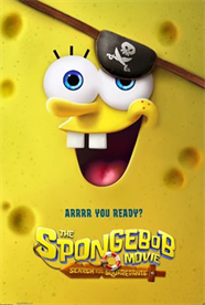 The SpongeBob Movie: The search for Squarepants image cover showing the character SpongeBob with a pirate's patch over his eye