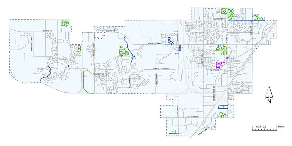 2025 Pavement Management Program Streets Map