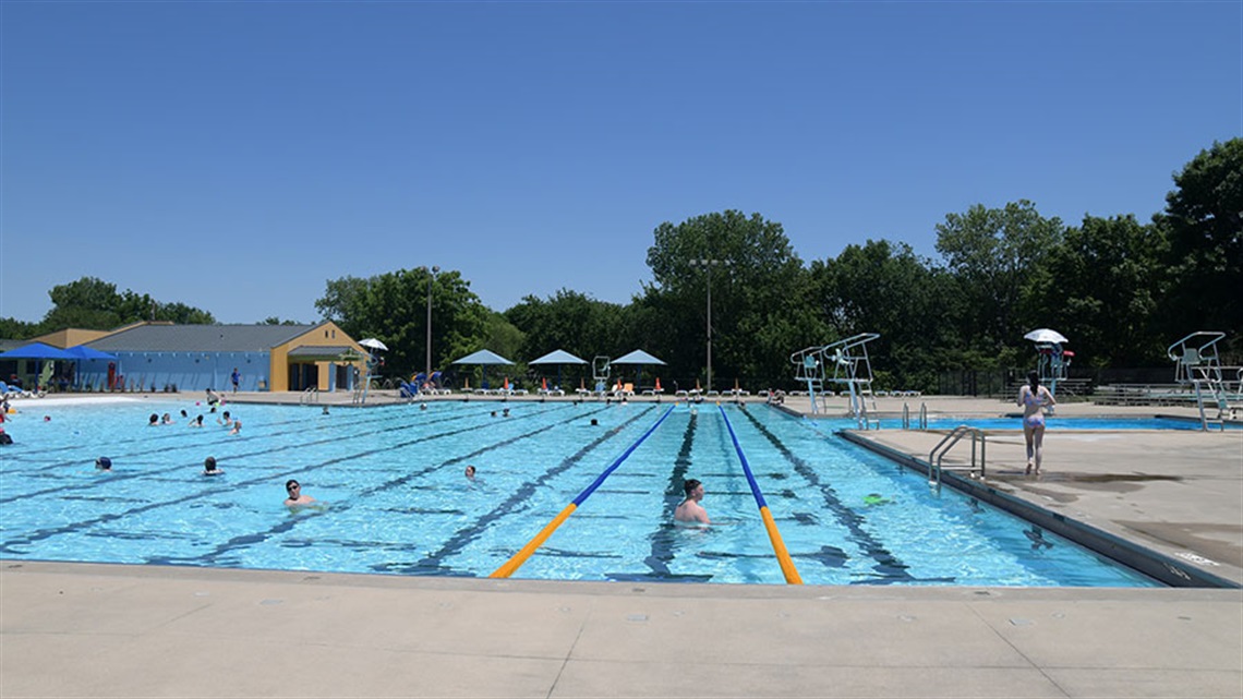 Ad Astra Pool with swimmers