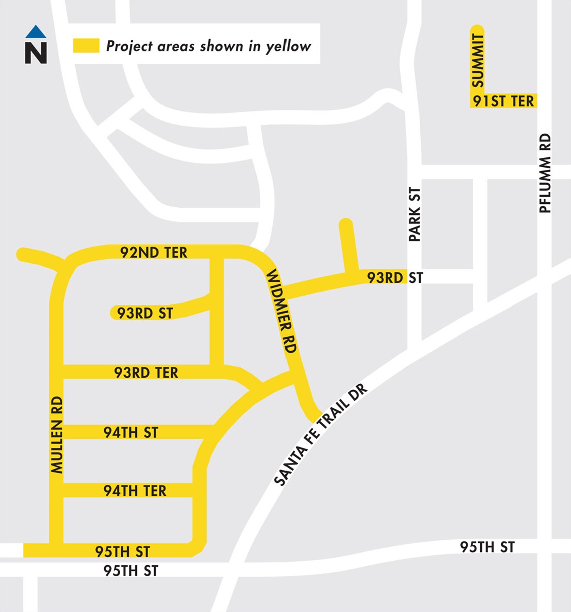 Green Prairie Subdivision street reconstruction map