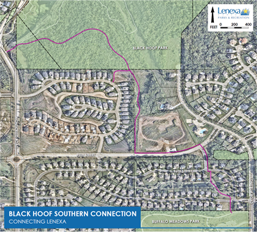 New proposed trail connecting Black Hoof Park to Buffalo Meadows Park