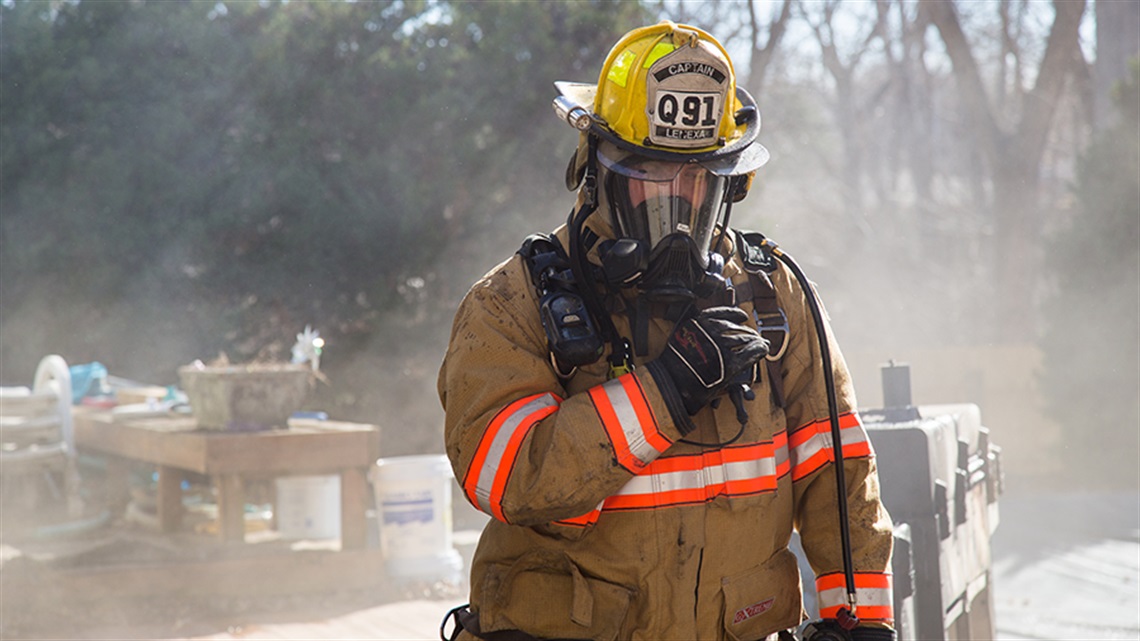 Firefighter in gear