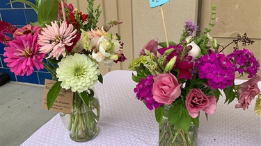Flower bouquets in vases