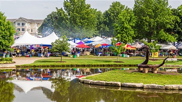 BBQ Battle team tents across Rose's Pond