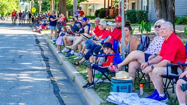 Crowd along parade route