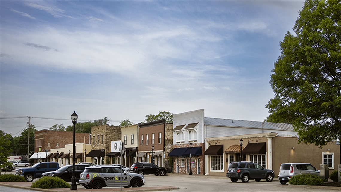 Old Town shops and parking