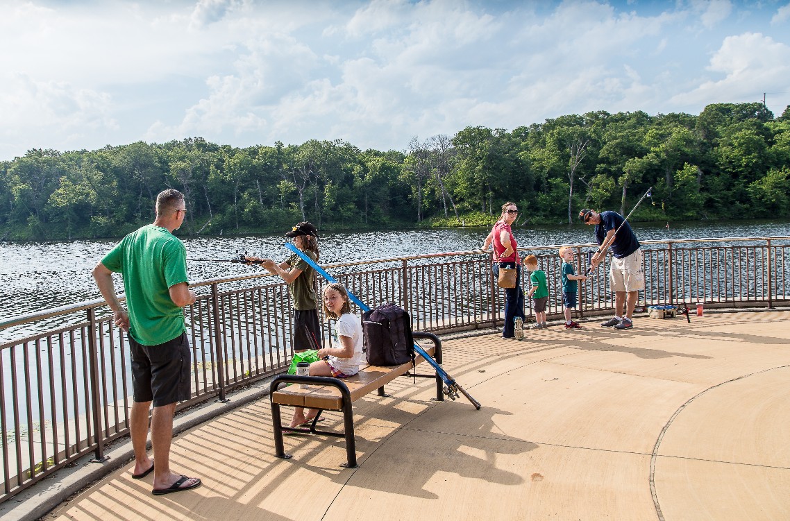 Families fishing