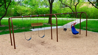 Variety of swings and park bench