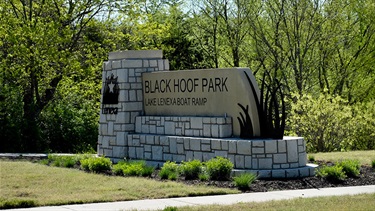 Black Hoof Park entrance sign