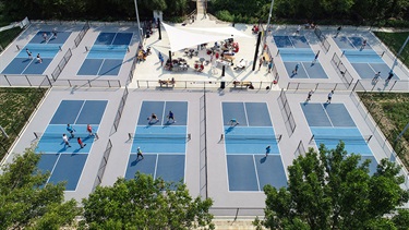 Aerial view of pickleball complex