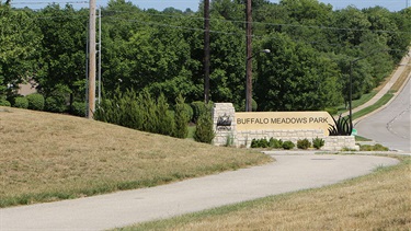 Buffalo Meadows Park entrance monument sign