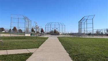 Three baseball fields