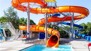 Orange inner tube slide