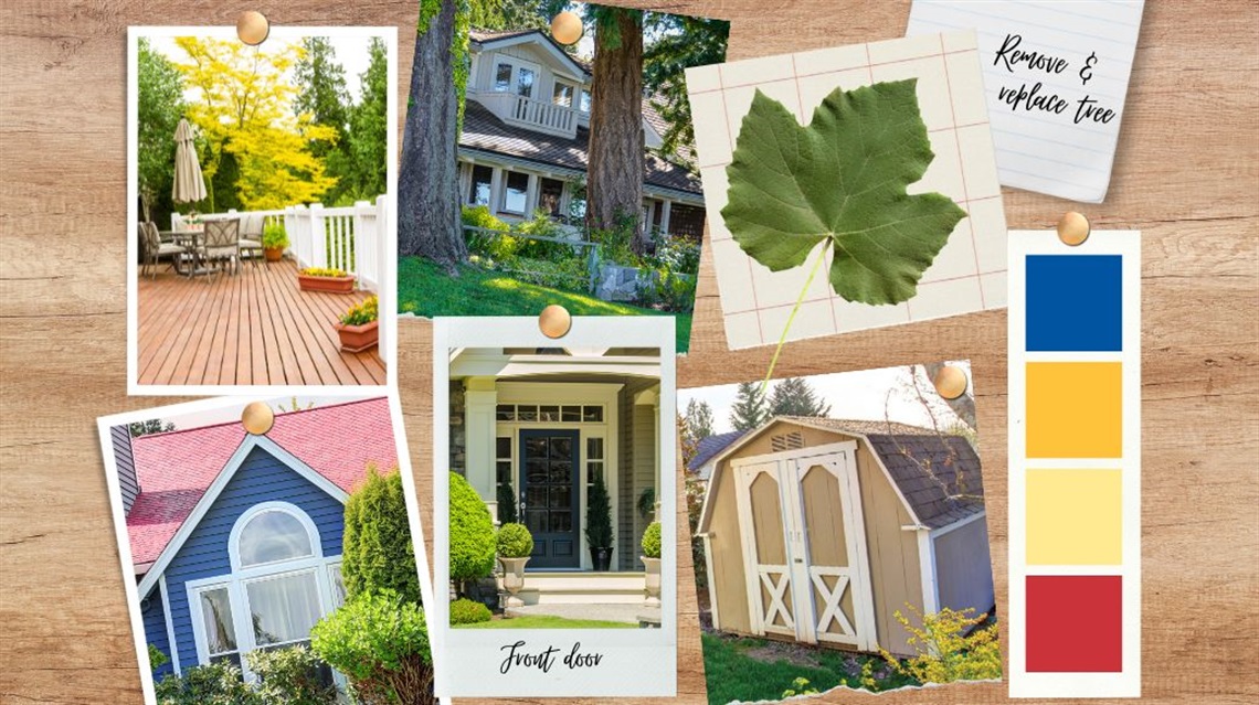 Photo collage of exterior home improvements