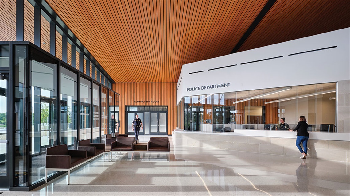 View of Lenexa Justice Center lobby