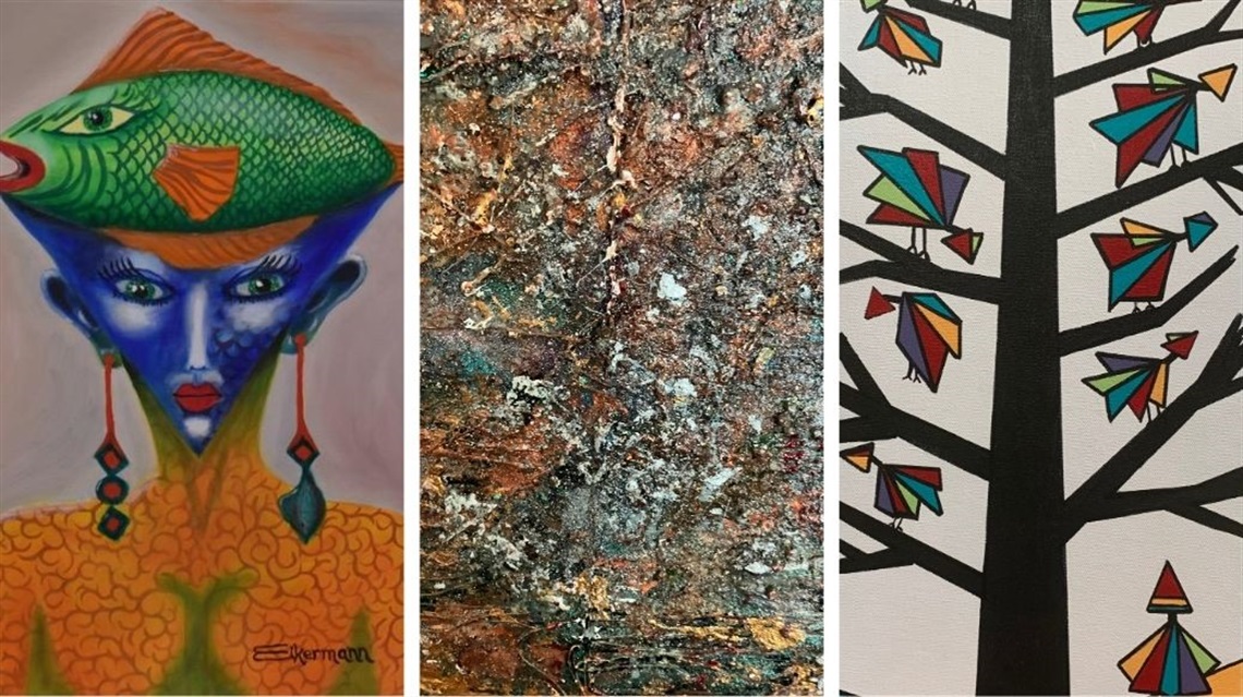 Photo collage of art by Eikermann, Greene and Pettes