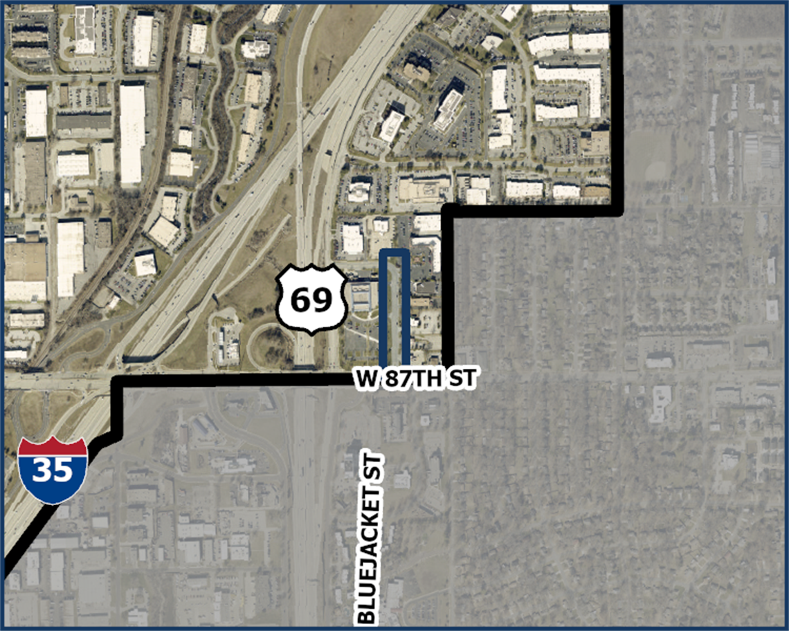 87th Street and Bluejacket St Map