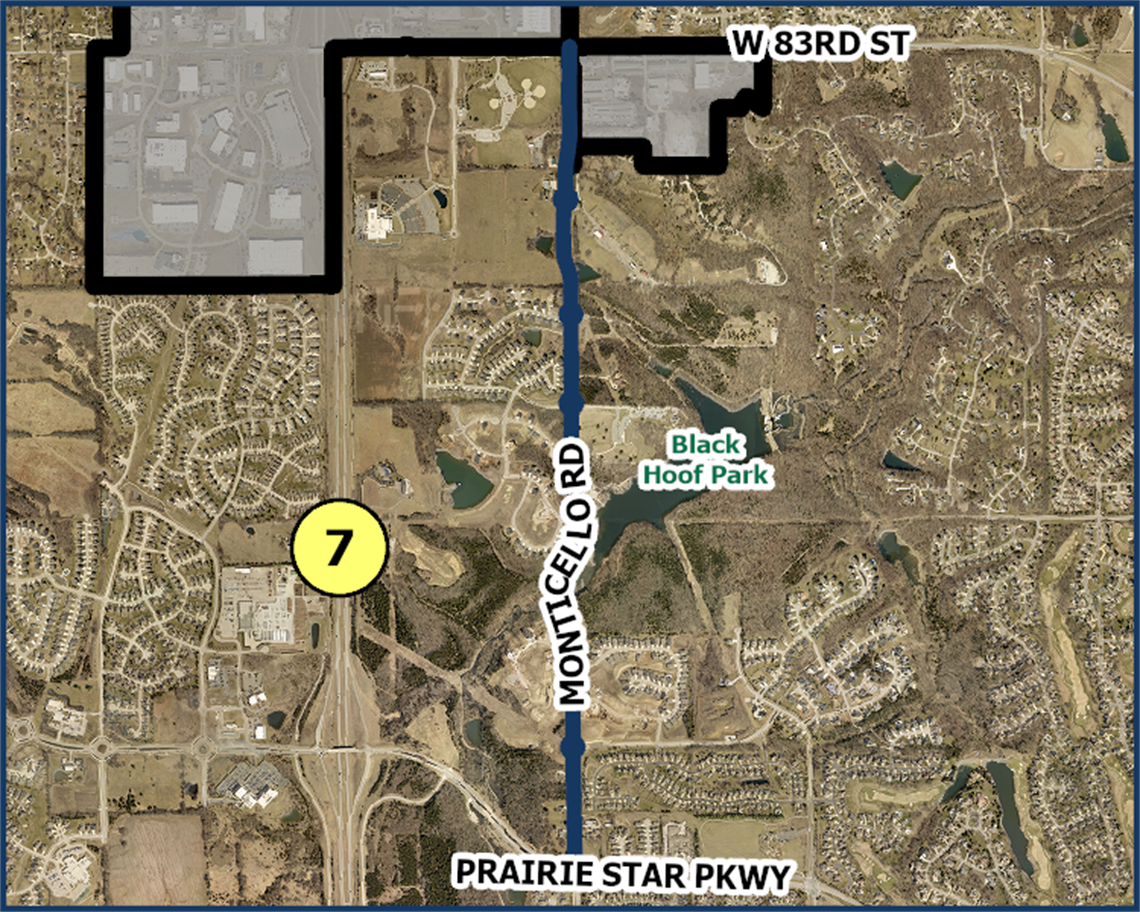 Monticello Road improvements map