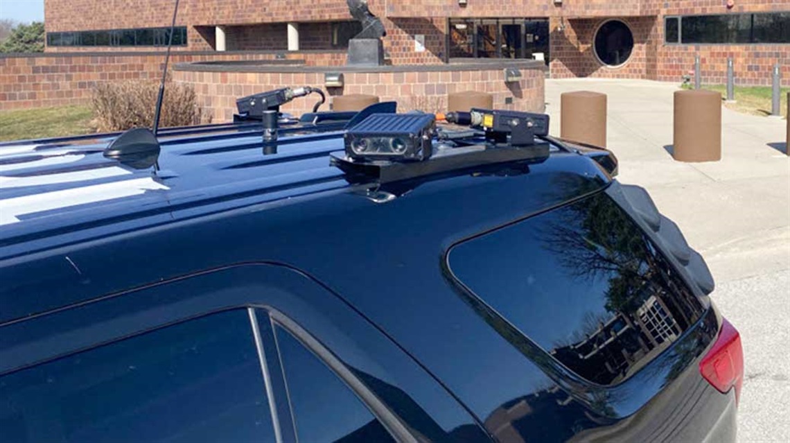 automated license plate recognition cameras on patrol car roof