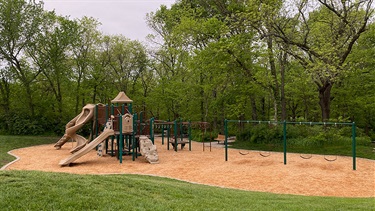 Black Hoof Park playground with swings