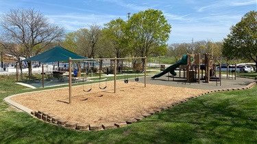 Playground with swings and slides