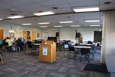Lenexa Senior Center inside view with tables setup
