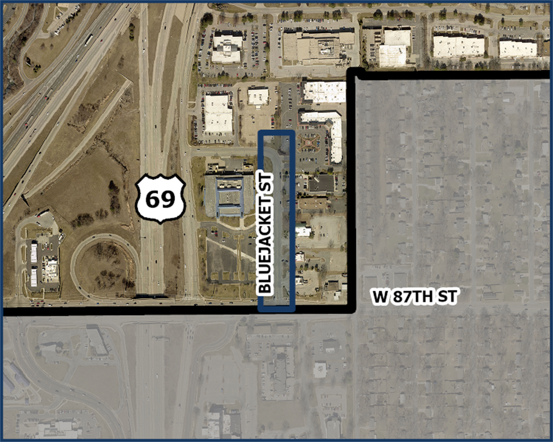 87th Street and Bluejacket St Map
