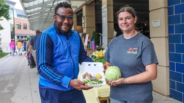 Public Market merchant Neba and Farmers Market vendor Jennifer for Farm to Fork collabortation